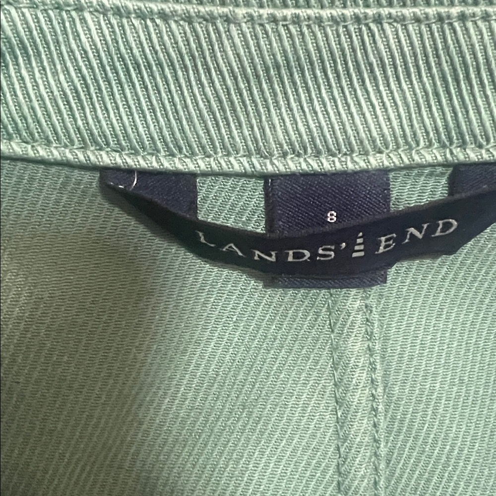 Lands’ End Fairycore Mint Green Cottagecore Denim Blazer Jacket - Picture 7 of 10